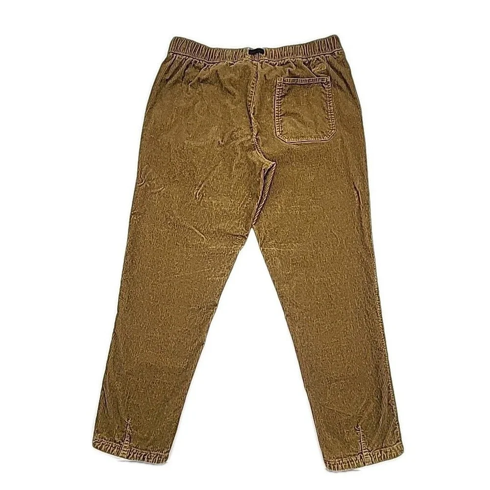 North Face Pants Cord Cordurory Size XL Brown Elastic Waist Pull-On Mens 36 x 29